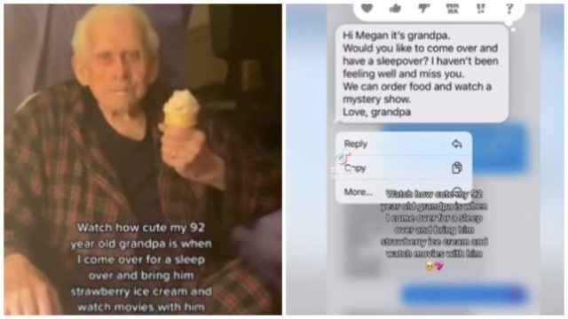 Γυναίκα έγινε viral επειδή έκανε sleepover με τον 92χρονο παππού της που αισθάνθηκε μοναξιά (video)