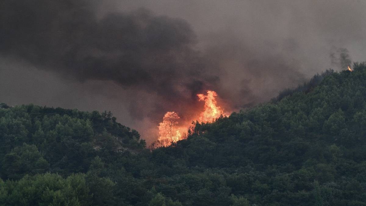 Φωτιά ξέσπασε μεταξύ Καστρίου και Αγίου Πέτρου Κυνουρίας
