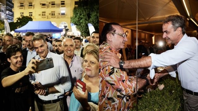 Σε ρυθμούς ΔΕΘ η πλατεία Αριστοτέλους: Η βόλτα Μητσοτάκη, η απρόσμενη συνάντηση με τον «ΛΕΠΑ» και η αναφορά στον Μαρσέλο (photos)