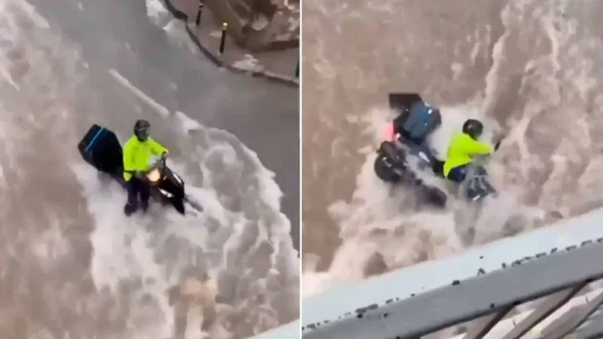 Θεσσαλονίκη: Σοκαριστικό βίντεο – Ορμητικά νερά παρασέρνουν διανομέα