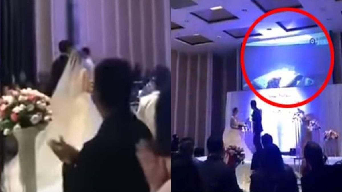 Έγιναν “ρεντίκολο” μπροστά στα μάτια των καλεσμένων: Ο γαμπρός έδειξε βίντεο με τη νύφη να…