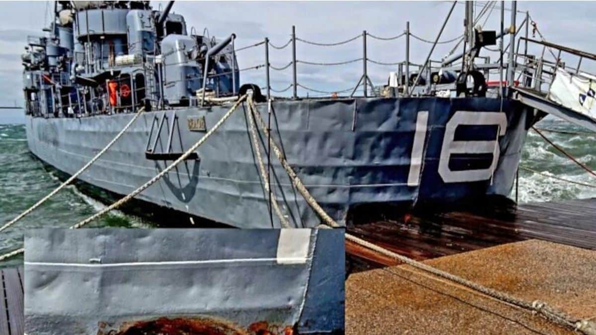 Κακοκαιρία στη Θεσσαλονίκη: Φθορές από τους ισχυρούς ανέμους στο αντιτορπιλικό «Βέλος» -Έσπασαν οι κάβοι, χτύπησε στον ντόκο!