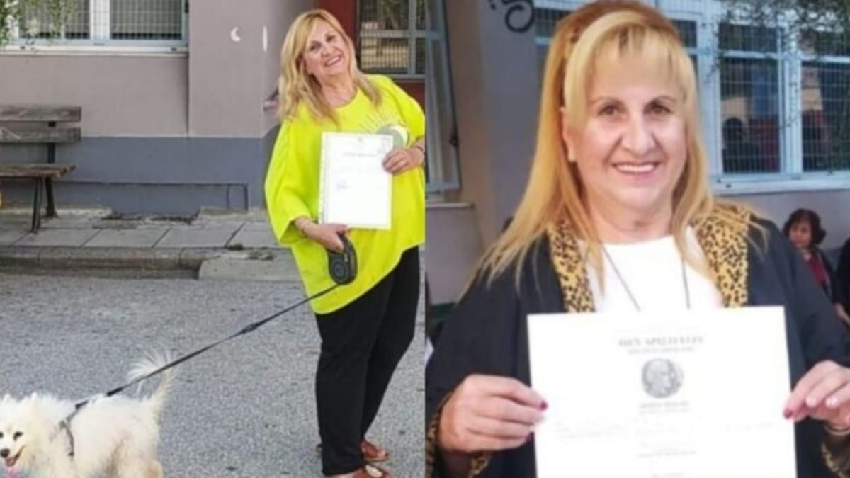Γκρέμισε τα στερεότυπα: Η κυρία Μαίρη τελείωσε το σχολείο και πήρε πτυχίο στα 61 της χρόνια μαζί με το σκυλάκι της
