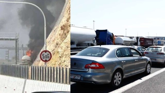 Ξεχειλίζει η αγανάκτηση στην κλειστή Αθηνών-Κορίνθου: «Μέσα στον ήλιο εγκλωβισμένοι τόσες ώρες, ο σύζυγός μου είναι καρδιοπαθής» – Σε εξέλιξη επιχείρηση μετάγγισης του υγραερίου από το βυτιοφόρο (video)