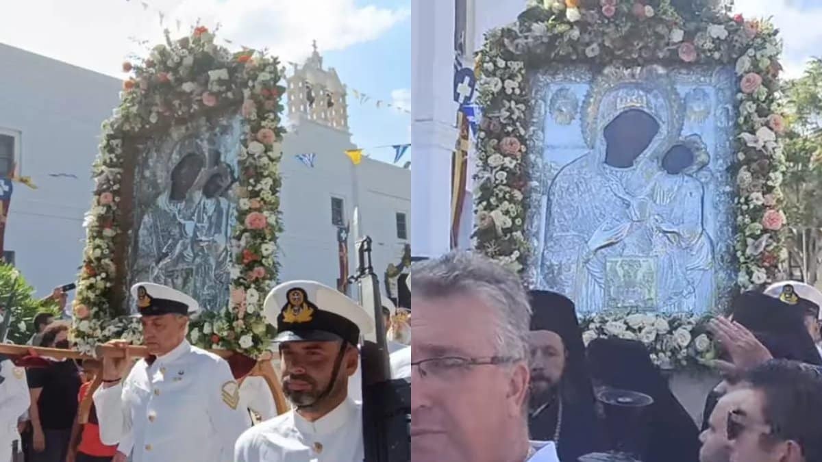 Παναγία Εκατονταπυλιανή: Γιορτάστηκε με λαμπρότητα η Κοίμηση της Θεοτόκου στον ιερό ναό της Πάρου (video)