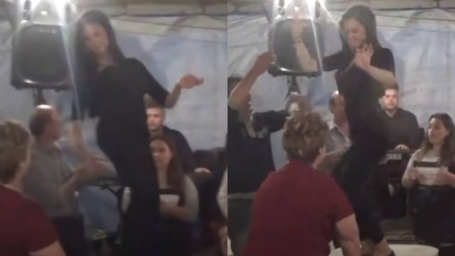 «Αναστατώθηκε» το γλέντι: Μελαχρινή θεά χόρεψε τσιφτετέλι πάνω στο τραπέζι και τρέλανε τους πάντες (video)