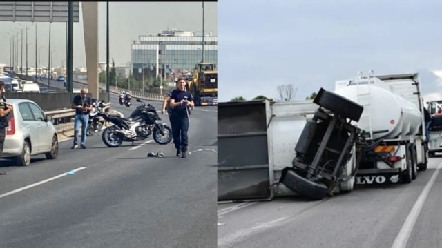 «Κομφούζιο» στον Κηφισό: Σύγκρουση φορτηγών – Τραυματίστηκε βρέφος