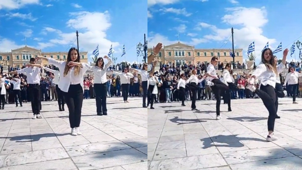 Τίμησαν την 25η Μαρτίου με Νίκο Οικονομόπουλο: Το ζεϊμπέκικο μαθητών στην παρέλαση της Αθήνας που έγινε viral (video)