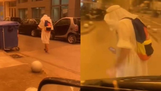 Μερακλής Καλαματιανός το τερμάτισε: Κυκλοφορούσε με κελεμπία λόγω της αφρικανικής σκόνης! (video)