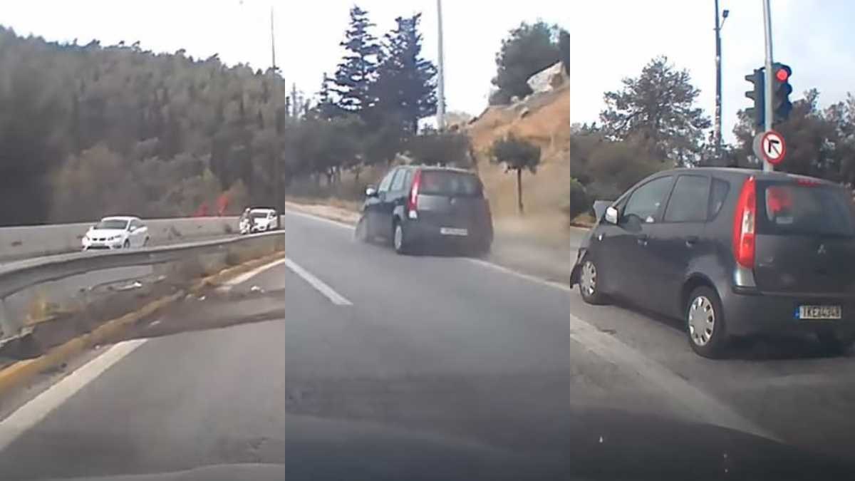 Αδιανόητο σκηνικό στον Περιφερειακό του Καρέα: Οδηγός μετά από σύγκρουση παθαίνει αμόκ και σκορπάει τον τρόμο (video)