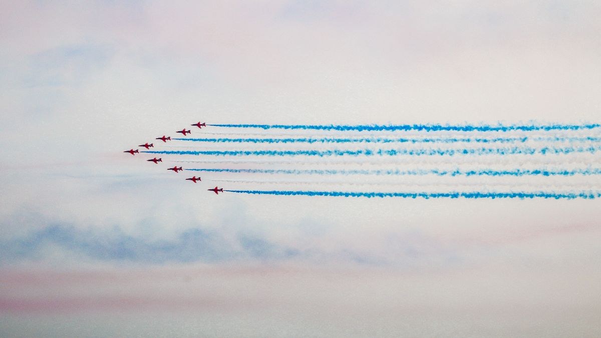 Αεροπορική επίδειξη των Red Arrows στο Φλοίσβo – Βίντεο με τις εντυπωσιακές πτήσεις