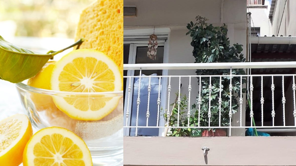 Βρώμικα κάγκελα στο μπαλκόνι; Φυσικό μείγμα με λεμόνι και αλάτι για βεράντα λαμπίκο