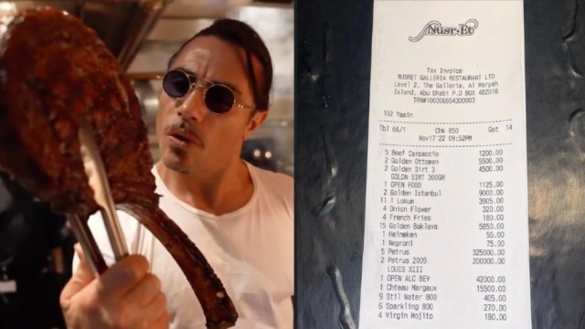 Ο κόσμος έπαθε «πλάκα» με το ποσό: Ο Salt Bae μοιράστηκε μια απόδειξη από το εστιατόριό του στο Άμπου Ντάμπι (video)