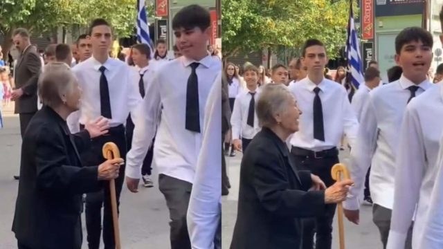 93χρονη προγιαγιά καμαρώνει τον δισέγγονό της στην παρέλαση και λυγίζει το TikTok (video)