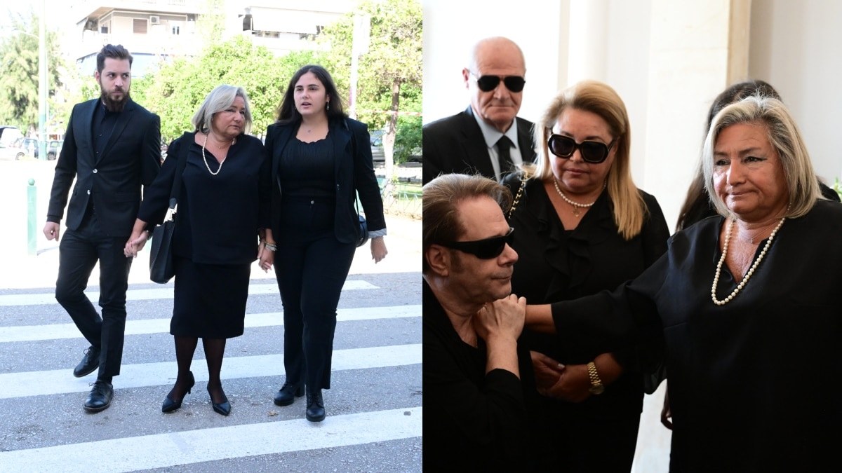 Σε λαϊκό προσκύνημα η σορός του Μίμη Πλέσσα: Θρήνος στο Α’ Νεκροταφείο, καταρρακωμένη η σύζυγός του, Λουκίλα Καρρέρ (photos)