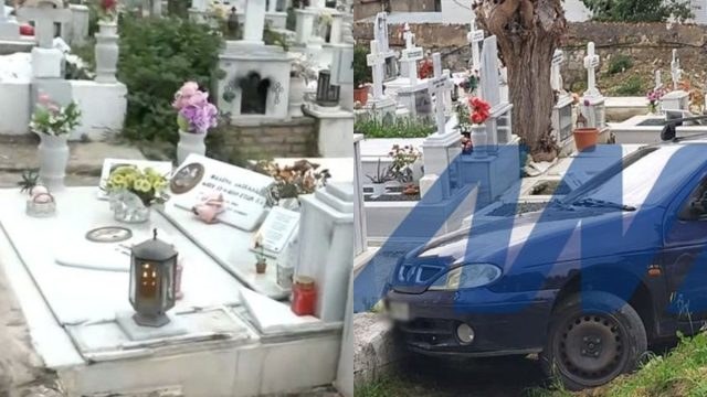 Αυτοκίνητο έπεσε πάνω σε τάφους στην Πάτρα – Καταστράφηκε το μνήμα της Ίριδας