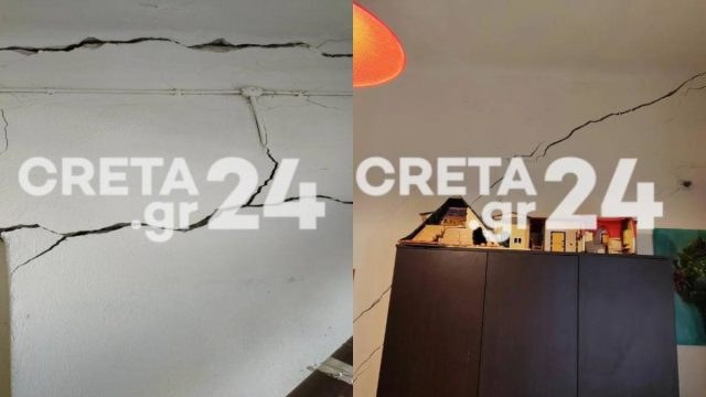Στις Βούτες Ηρακλείου εκτάκτως ο Λέκκας: Εκτεταμένα ρήγματα σε σπίτια και δρόμους (photos/video)