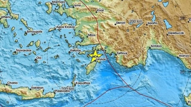 Σεισμός κοντά στη Ρόδο