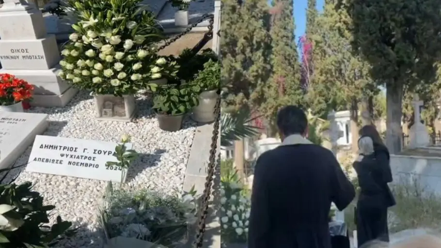 Δημήτρης Σούρας: Βαρύ το κλίμα στο 6μηνο μνημόσυνό του – Η σπαρακτική εικόνα της γυναίκας και της κόρης του