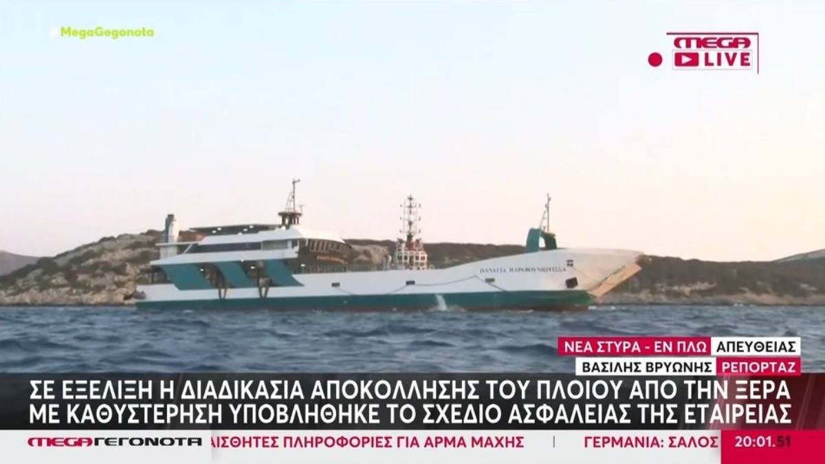 Νέα Στύρα: Σε εξέλιξη η αποκόλληση του φέρι – Οι επιβάτες προετοιμάζουν μηνύσεις