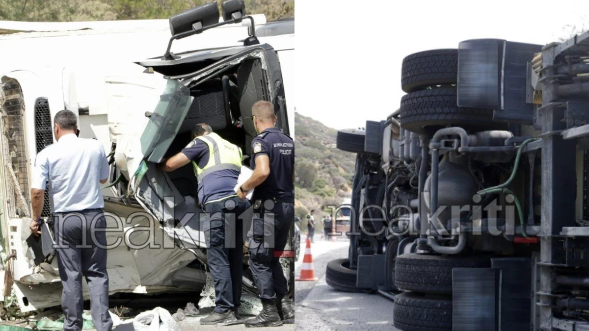 Τραγωδία στην Κρήτη: Νεκρός σε τροχαίο 25χρονος οδηγός φορτηγού που εγκλωβίστηκε