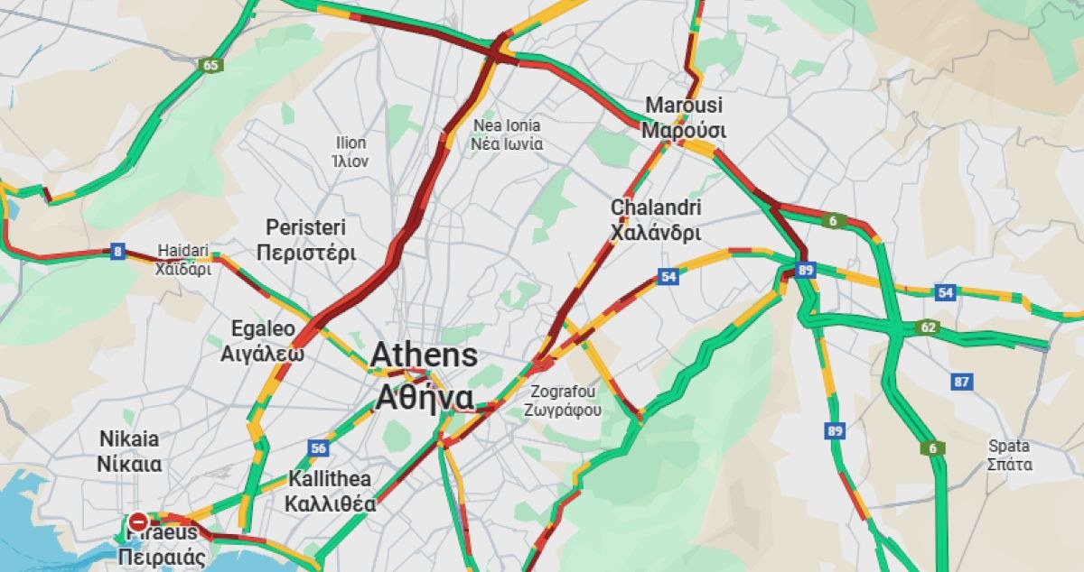 Κίνηση 21/10: Πρωινό μποτιλιάρισμα στους δρόμους της Αθήνας – Προβλήματα σε Κηφισό, Κηφισίας και Αττική Οδό