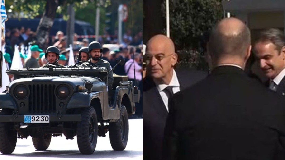 Η μεγάλη στρατιωτική παρέλαση στη Θεσσαλονίκη για την 28η Οκτωβρίου: Παρών ο Κυριάκος Μητσοτάκης – Η χειραψία του με τον Δένδια