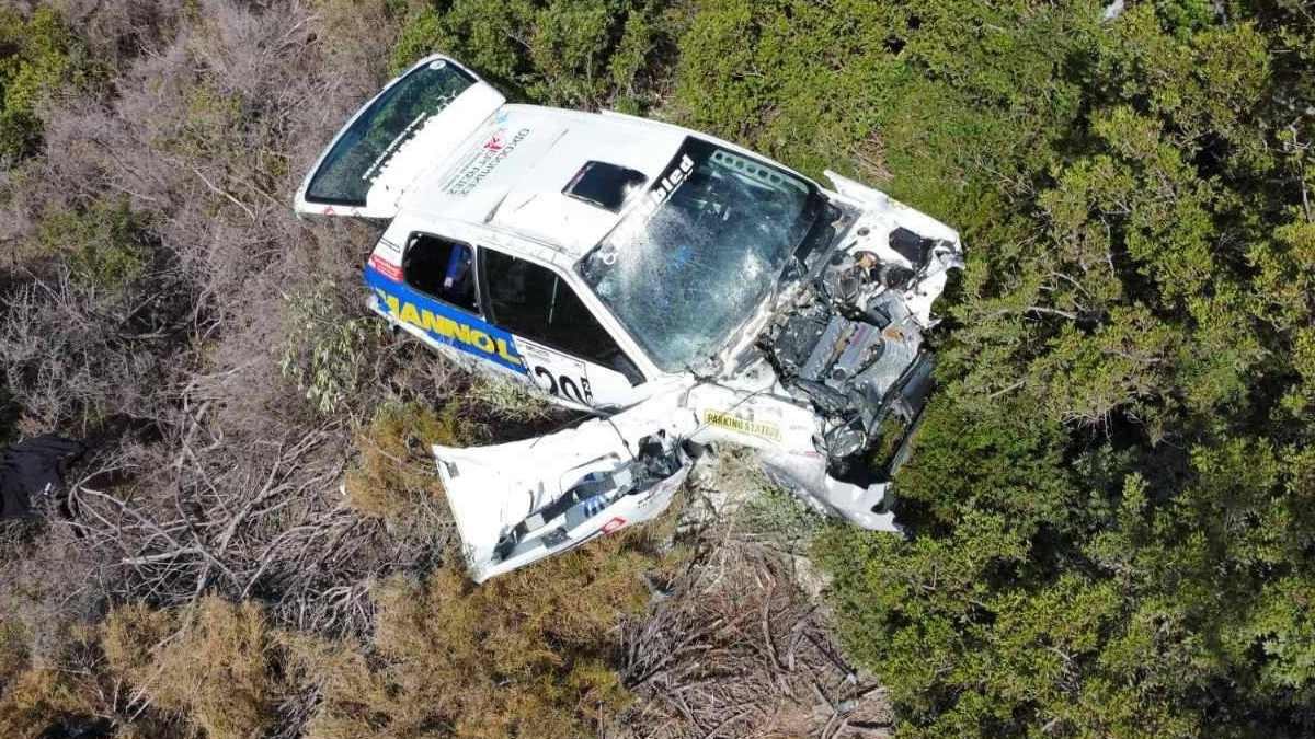 Σοκαριστικό ατύχημα του Στράτου Σταματάκη στην ανάβαση Βραχασίου – Έπεσε σε γκρεμό