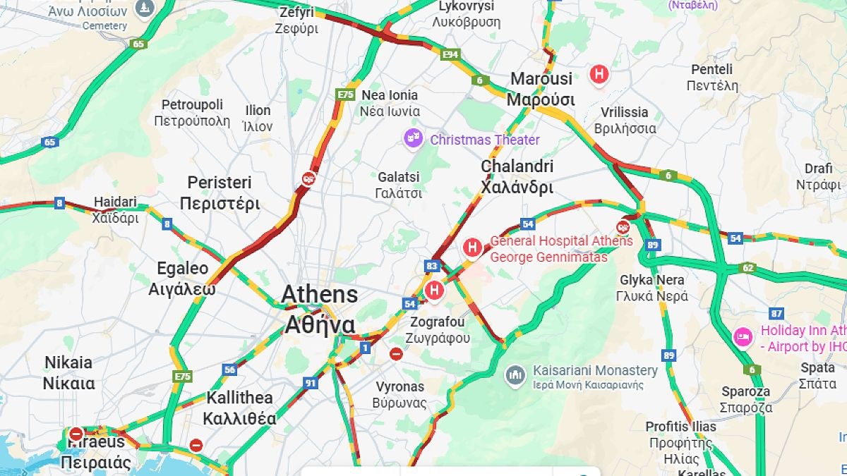 Κίνηση 20/11: Κομφούζιο στους δρόμους της Αττικής – Στο «κόκκινο» Κηφισός, Κηφισίας, Συγγρού και Μεσογείων