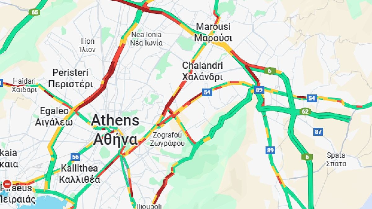 Κίνηση 10/12: «Κόκκινος» ο Κηφισός – Προβλήματα σε Κηφισίας και Μεσογείων