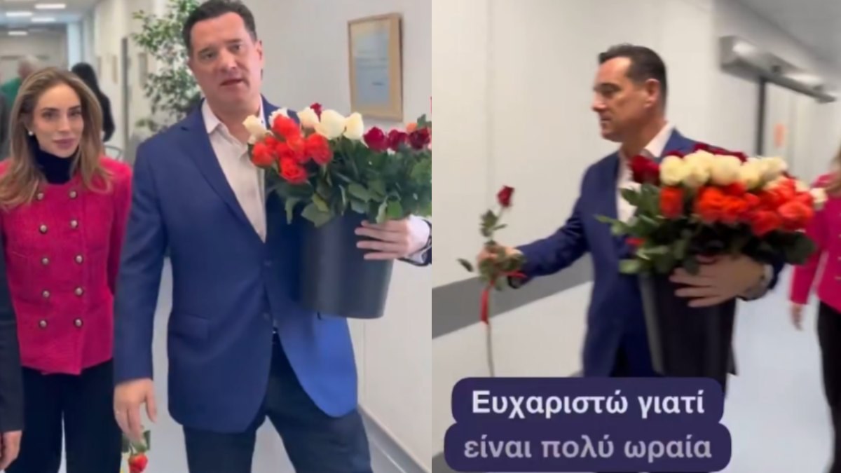 Άδωνις Γεωργιάδης: Τίμησε την Ημέρα της Γυναίκας μοιράζοντας λουλούδια σε εργαζόμενες και ασθενείς