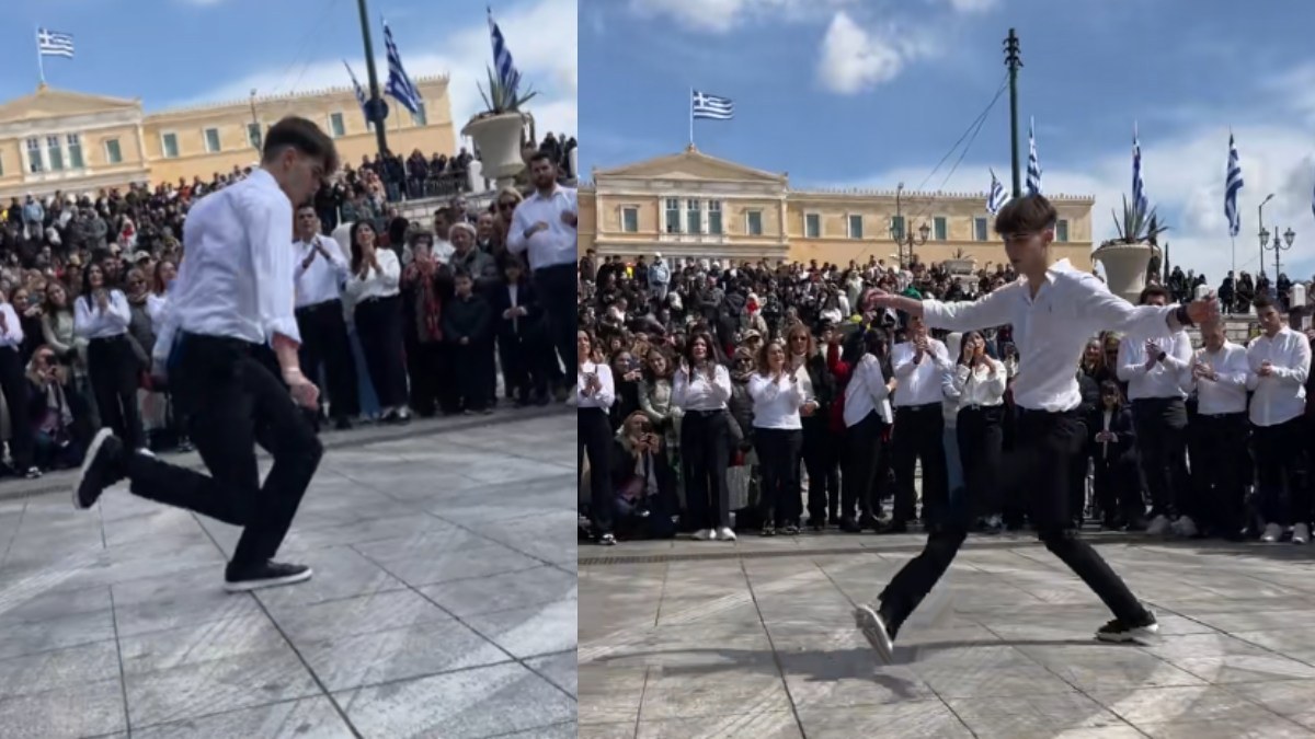Το ζεϊμπέκικο στο Σύνταγμα από τον λεβέντη μαθητή που έγινε viral