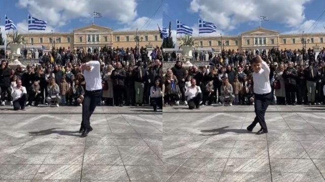 Πιτσιρίκι 10 ετών στο Σύνταγμα τρελαίνει τον κόσμο με τις χορευτικές του ικανότητες στο ζεϊμπέκικο