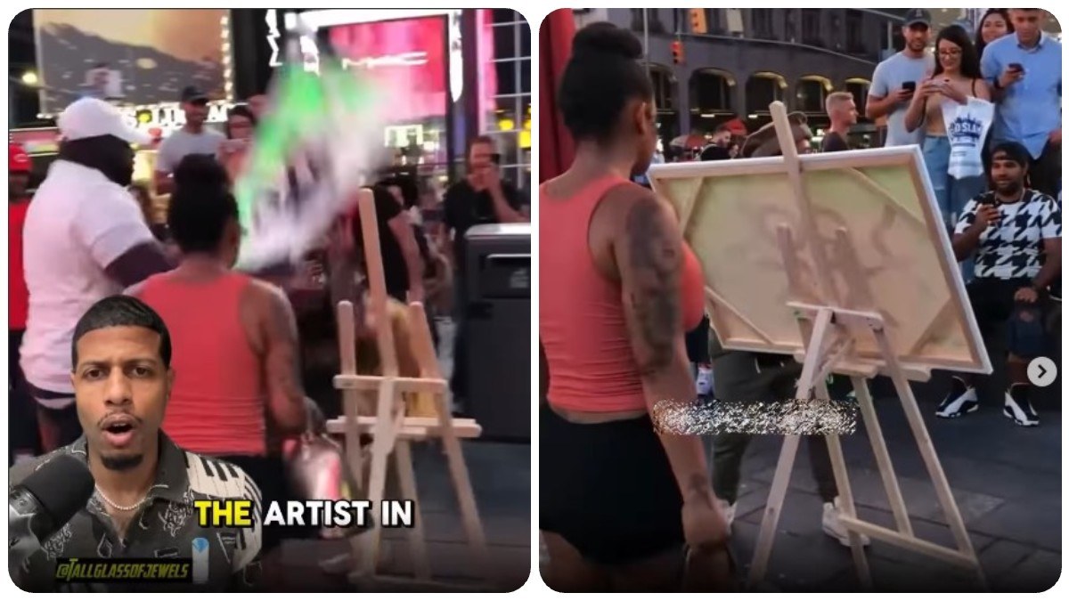 Στην times square της Νέας Υόρκης ένας διάσημος ζωγράφος έκανε ένα αστείο που το πλήρωσε ακριβά. (Βίντεο Viral)