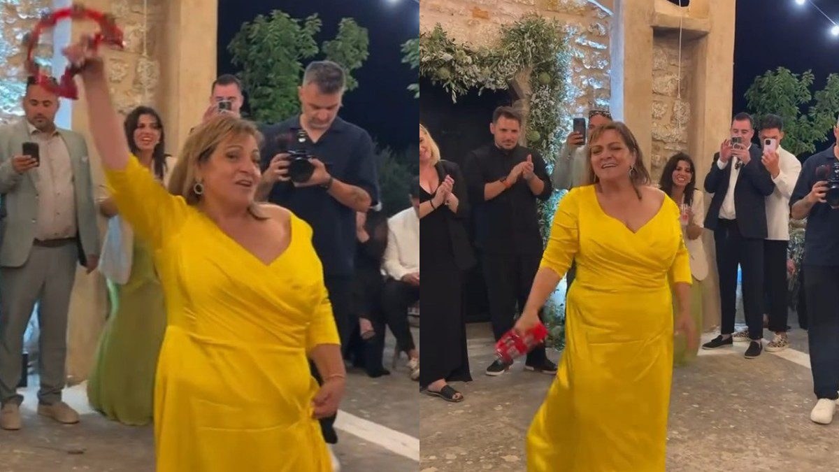 Γάμος Δανάης Μπάρκα: Η Βίκυ Σταυροπούλου χορεύει άλα «Είσαι το Ταίρι μου» και γίνεται viral