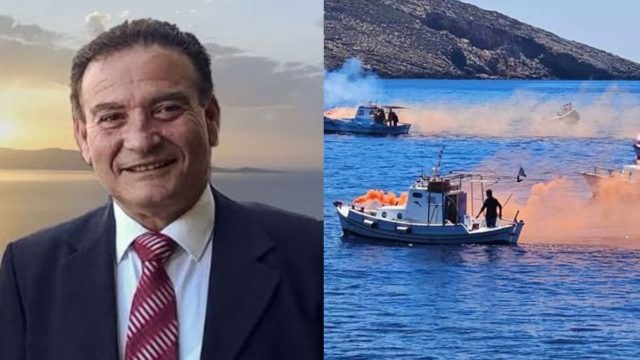 Το τελευταίο αντίο στον Δημήτρη Καρύδη: Με κόρνες πλοίων και καπνογόνα από καΐκια αποχαιρέτησαν τον δήμαρχο Φούρνων [βίντεο]