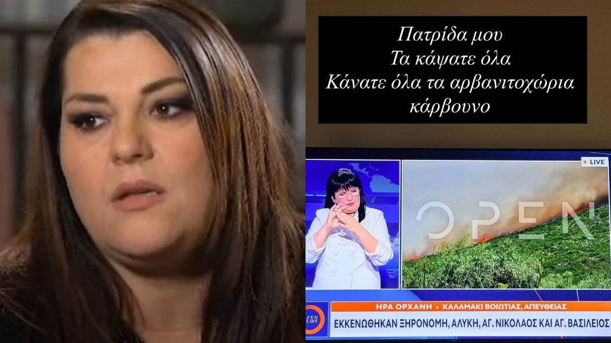 Συγκλονισμένη η Κατερίνα Ζαρίφη από την καταστροφή στη Βοιωτία: «Πατρίδα μου, τα κάψατε όλα»