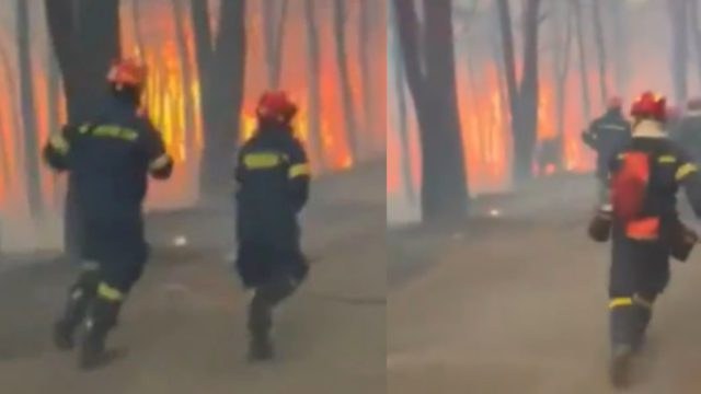 Συγκλονιστικό βίντεο: Η στιγμή που πυροσβέστες ορμούν μέσα στην φωτιά