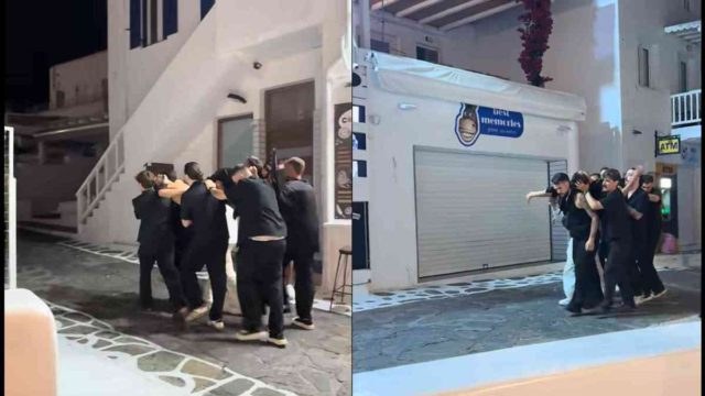 Μύκονος: Τον πήραν… σηκωτό μετά το ξενύχτι – Η παρέα που έγινε viral στα σοκάκια