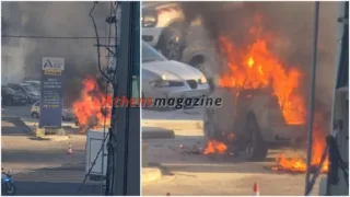 Χάος στην είσοδο της Αττικής Οδού: Φλεγόμενο τζιπ «πνίγει» στους καπνούς τη Μεταμόρφωση – Αποκλεισμένος ο κόμβος