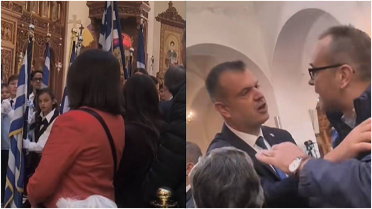 «Έξω!»: Ούρλιαζαν δημότες στον Άγιο Δημήτριο κατά του δημάρχου εντός του ναού για την ακύρωση της παρέλασης της 28ης Οκτωβρίου