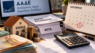 Εφορία: Εβδομάδα πληρωμών για ΕΝΦΙΑ, φόρο εισοδήματος και ΦΠΑ – Οι προθεσμίες έως 30 Οκτωβρίου