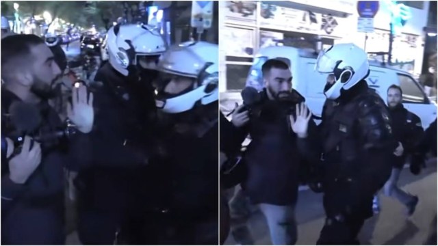 Χυδαίο βίντεο: Αστυνομικός τραμπουκίζει άσχημα δημοσιογράφο στη μέση του δρόμου