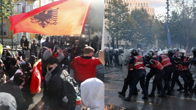 Συνεχίζονται οι διαδηλώσεις στην Αλβανία: Πετροπόλεμος, μολότοφ και δακρυγόνα στα Τίρανα – Βίντεο