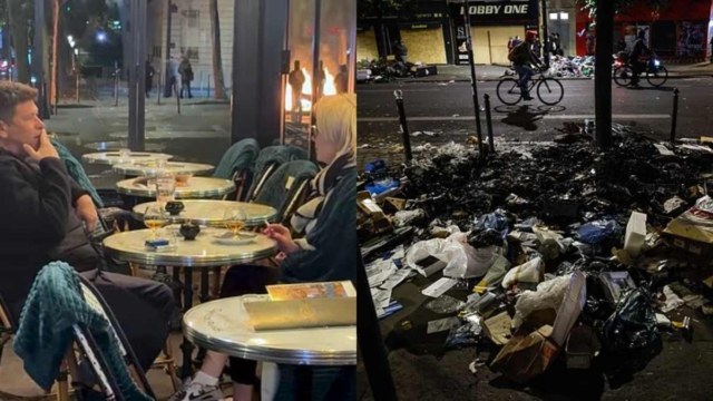 Σαν να μη συμβαίνει τίποτα: Γάλλοι απολαμβάνουν το ποτό τους ενώ το Παρίσι φλέγεται (VIDEO)