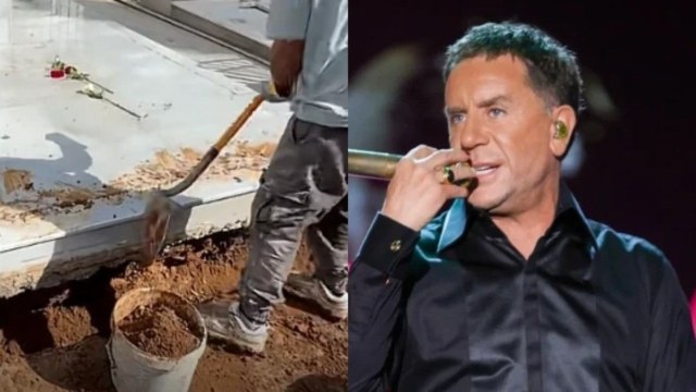 Εικόνες ντοκουμέντο: Ανοίγουν τον τάφο του Γιώργου Μαζωνάκη για να βάλουν μέσα την σκυλίτσα του!
