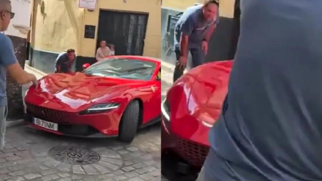 Σεβίλλη: Ferrari αξίας 210.000 ευρώ «σκάλωσε» στα πλακόστρωτα σοκάκια – «Αυτό δεν θα συνέβαινε με ένα Twingo»