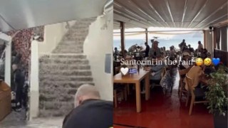 «Ντροπή και αδιαφορία!»: Εργαζόμενοι στη Σαντορίνη δίνουν μάχη με τα νερά ενώ πελάτες πίνουν καφέ (ΒΙΝΤΕΟ)
