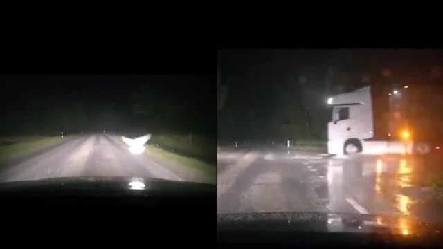 Θαύμα! Τι είδε ξαφνικά οδηγός μέσα στη νύχτα και έμεινε άναυδος (VIDEO)